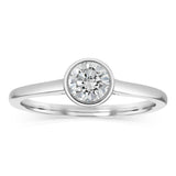 Luminesce Lab Grown 1/2 Carat Diamond Bezel Solitaire Ring in Sterling Silver