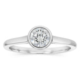 Luminesce Lab Grown 3/4 Carat Diamond Bezel Solitaire Ring in Sterling Silver