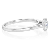 Luminesce Lab Grown 3/4 Carat Diamond Bezel Solitaire Ring in Sterling Silver
