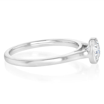 Luminesce Lab Grown 3/4 Carat Diamond Bezel Solitaire Ring in Sterling Silver