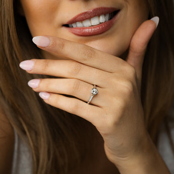 Luminesce Lab Grown 3/4 Carat Diamond Bezel Solitaire Ring in Sterling Silver