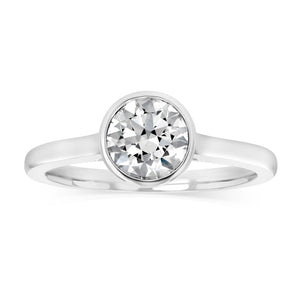 Luminesce Lab Grown 1 Carat Diamond Bezel Solitaire Ring in Sterling Silver