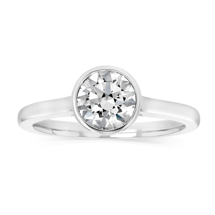 Luminesce Lab Grown 1 Carat Diamond Bezel Solitaire Ring in Sterling Silver