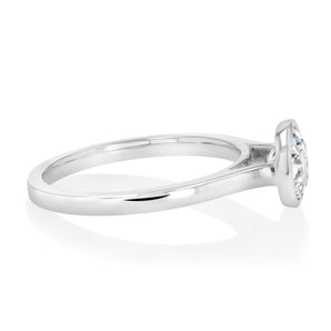 Luminesce Lab Grown 1 Carat Diamond Bezel Solitaire Ring in Sterling Silver