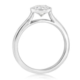 Luminesce Lab Grown 1 Carat Diamond Bezel Solitaire Ring in Sterling Silver