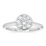 Luminesce Lab Grown 1.50 Carat Diamond Bezel Solitaire Ring in Sterling Silver