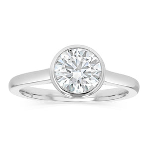 Luminesce Lab Grown 1.50 Carat Diamond Bezel Solitaire Ring in Sterling Silver