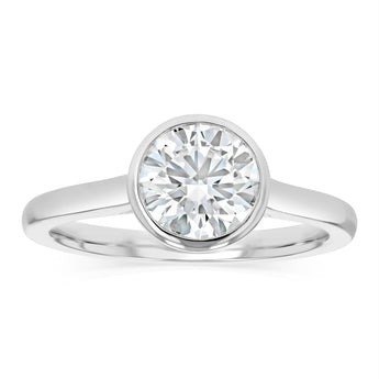 Luminesce Lab Grown 1.50 Carat Diamond Bezel Solitaire Ring in Sterling Silver
