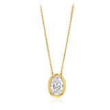 Luminesce Lab Grown 1 Carat Diamond Oval Solitaire Bezel in 9ct Yellow Gold