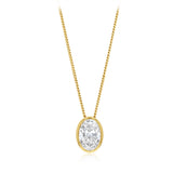 Luminesce Lab Grown 2 Carat Diamond Oval Solitaire Bezel in 9ct Yellow Gold