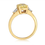 Luminesce Lab Grown 2.30 Carats Diamond Ring with 2 Carats Yellow Oval Centre Diamond in 9ct Yellow Gold