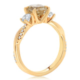 Luminesce Lab Grown 2.60 Carats Diamond Ring with 2 Carats Yellow Oval Centre Diamond in 9ct Yellow Gold
