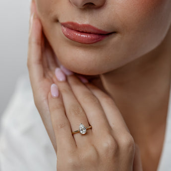 Luminesce Lab Grown 1 Carat Diamond Pear Ring in 9ct Yellow Gold