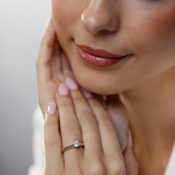 Luminesce Lab Grown 1/2 Carat Diamond Solitaire Ring in 9ct Yellow Gold and Sterling Silver