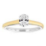 Luminesce Lab Grown 1/2 Carat Diamond Oval Ring in 9ct Yellow Gold and Sterling Silver