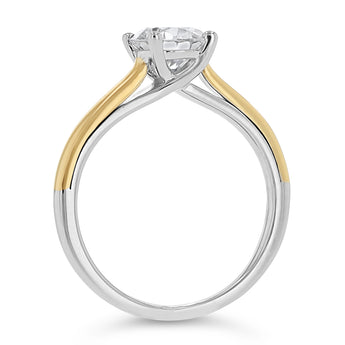 Luminesce Lab Grown 1 Carat Diamond Solitaire Ring in 9ct Yellow Gold and Sterling Silver