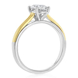 Luminesce Lab Grown 1 Carat Diamond Solitaire Oval Ring in 9ct Yellow Gold and Sterling Silver