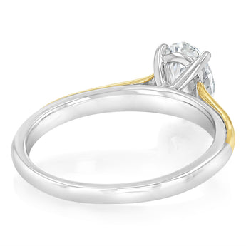 Luminesce Lab Grown 1 Carat Diamond Solitaire Oval Ring in 9ct Yellow Gold and Sterling Silver