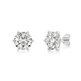 Luminesce Lab Grown 4 Carats Diamond Stud Earrings in Sterling Silver