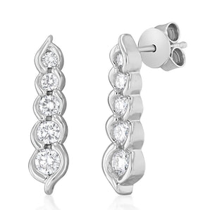 Luminesce Lab Grown 1 Carat Diamond Drop Earring in Sterling Silver