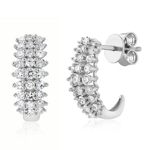 Luminesce Lab Grown 1 Carat Diamond Hoop Earrings in Sterling Silver
