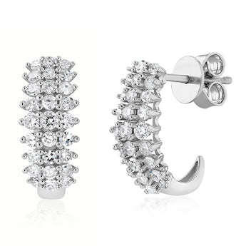 Luminesce Lab Grown 1 Carat Diamond Hoop Earrings in Sterling Silver