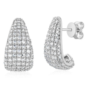 Luminesce Lab Grown 2.10 Carat Diamond Hoop Earrings in Sterling Silver