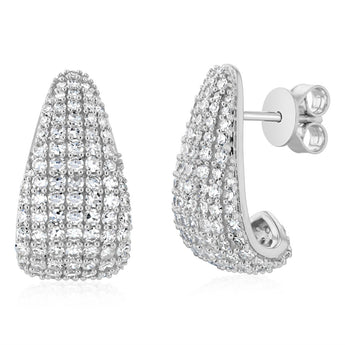 Luminesce Lab Grown 2.10 Carat Diamond Hoop Earrings in Sterling Silver