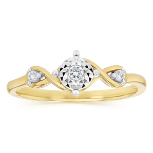 Luminesce Lab Grown Diamond Ring in 9ct Yellow Gold