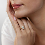 Luminesce Lab Grown 2 Carat Diamond Pear Solitaire Ring in 9ct Yellow and White Gold