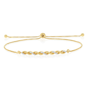Luminesce Lab Grown Diamond Bolo Bracelet in Gold Plated Sterling Silver