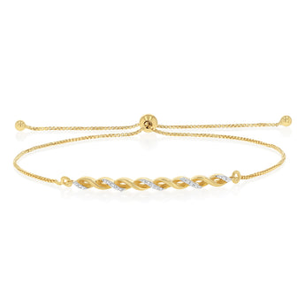 Luminesce Lab Grown Diamond Bolo Bracelet in Gold Plated Sterling Silver