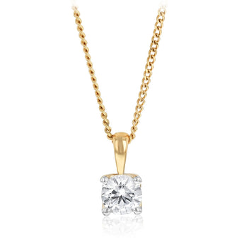 Luminesce Lab Grown 1/2 Carat Diamond Pendant in 9ct Yellow and White Gold