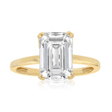 Luminesce Lab Grown 4 Carat Certified Emerald Diamond Solitaire Ring in 9ct Yellow Gold