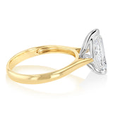 Luminesce Lab Grown 2 Carats Pear Diamond Solitaire Ring in 9ct Yellow Gold