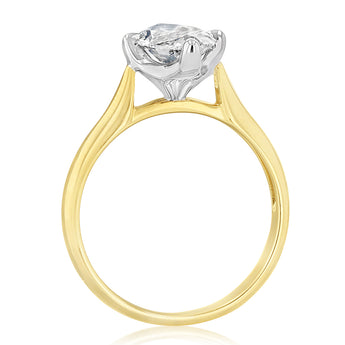 Luminesce Lab Grown 2 Carats Marquise Diamond Solitaire Ring in 9ct Yellow Gold