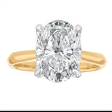 Luminesce Lab Grown 4 Carats Oval Diamond Solitaire Ring in 9ct Yellow Gold