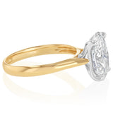 Luminesce Lab Grown 4 Carats Oval Diamond Solitaire Ring in 9ct Yellow Gold