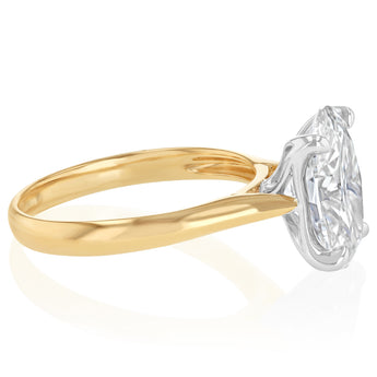 Luminesce Lab Grown 4 Carats Oval Diamond Solitaire Ring in 9ct Yellow Gold