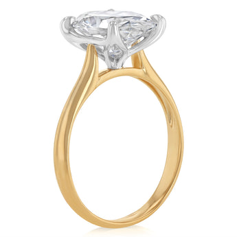 Luminesce Lab Grown 4 Carats Oval Diamond Solitaire Ring in 9ct Yellow Gold