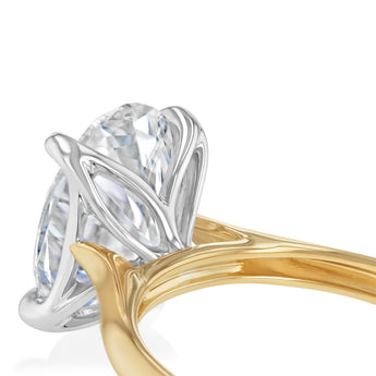 Luminesce Lab Grown 4 Carats Oval Diamond Solitaire Ring in 9ct Yellow Gold