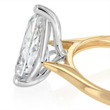 Luminesce Lab Grown 4 Carats Pear Diamond Solitaire Ring in 9ct Yellow Gold