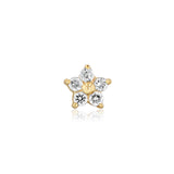 Luminesce Lab Grown 5 Diamond Flower Single Flatback Earring in 9ct Yellow Gold