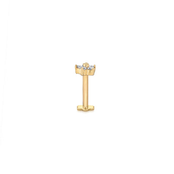 Luminesce Lab Grown 5 Diamond Flower Single Flatback Earring in 9ct Yellow Gold