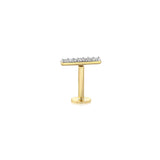 Luminesce Lab Grown 7 Diamond Bar Single Flatback Earring in 9ct Yellow Gold