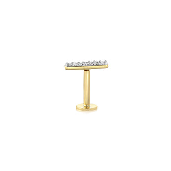 Luminesce Lab Grown 7 Diamond Bar Single Flatback Earring in 9ct Yellow Gold