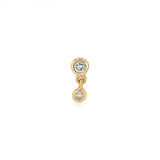 Luminesce Lab Grown 2 Diamond Drop Single Flatback Earring in 9ct Yellow Gold