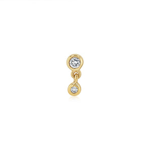 Luminesce Lab Grown 2 Diamond Drop Single Flatback Earring in 9ct Yellow Gold