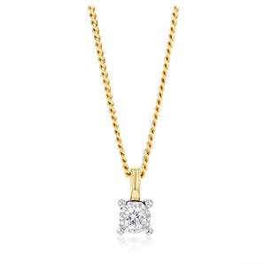 Luminesce Lab Grown Diamond Solitaire Pendant in 9ct Yellow Gold