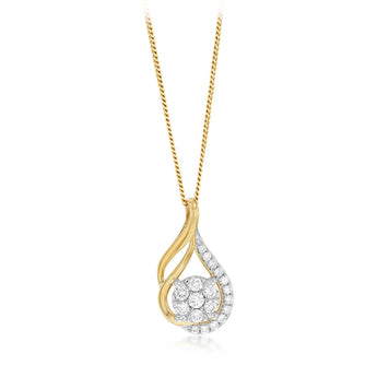Luminesce Lab Grown 1/2 Carat Diamond Pendant in 9ct Yellow Gold